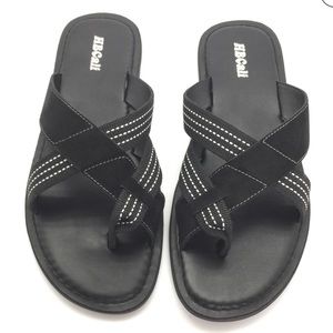 New HBCali Leather One toe detailed slide non-skid